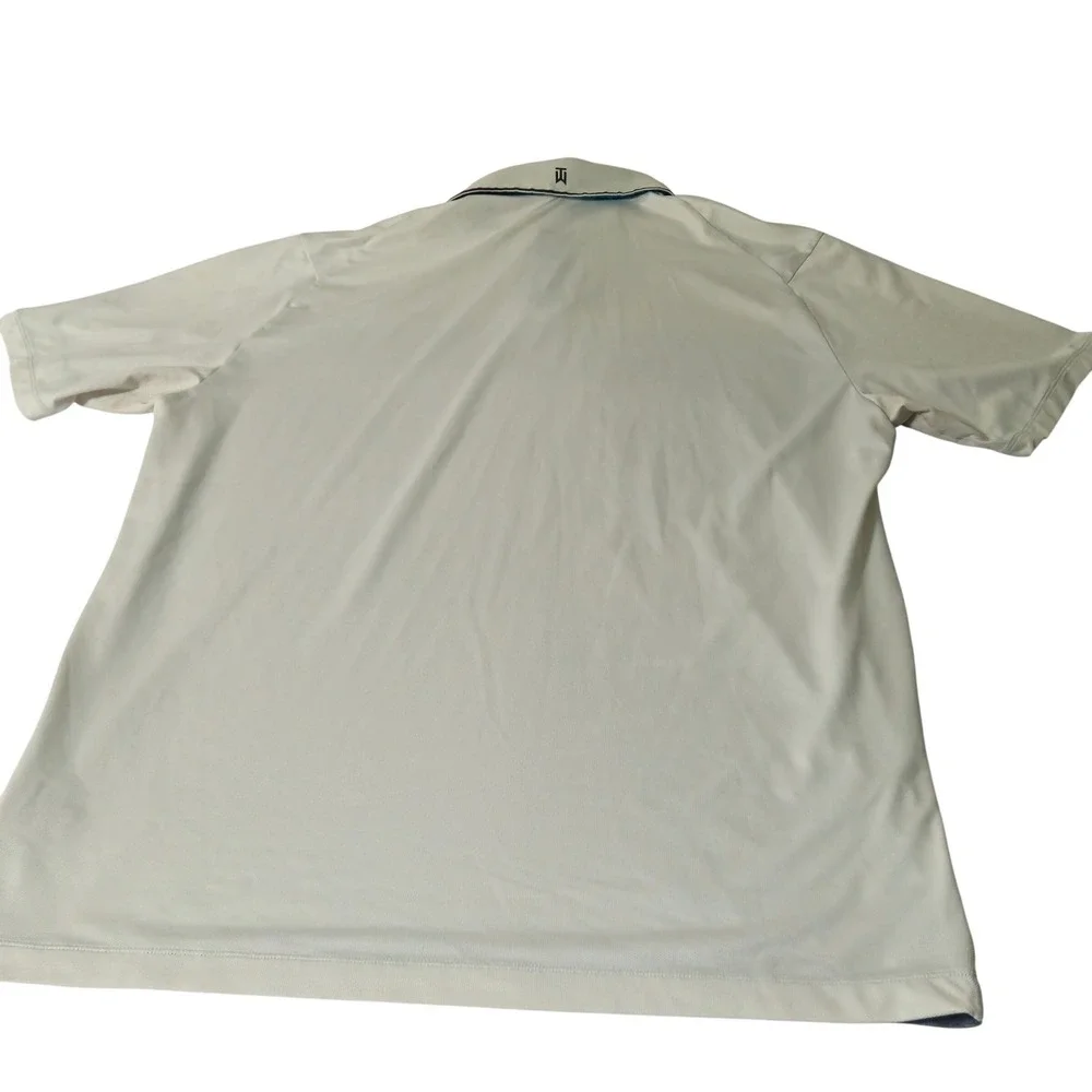 Nike Golf Polo Mens Large White Grey Tiger Woods Collection Dri-FIT Colorblock L